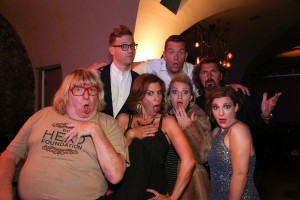 Back: Barrett Foa & Billy Mitchell. Front: Bruce Vilanch, Lori Alan, Annaleigh Ashford, Robin Atkin Downes & Daisy Eagan after the performance at Rockwell Table & Stage (LA), benefitting ASPCA. Photo by Jackie Teeple