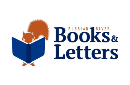 tmp_135_2-25-2023_10236_ - We Got Bruce! Logo for Russian River Books & Letters with an orange squirrel reading a blue book beside the text.